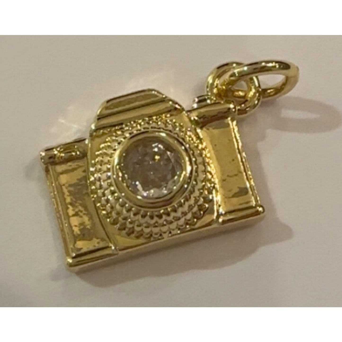 Gold Rhinestone Camera Charm
