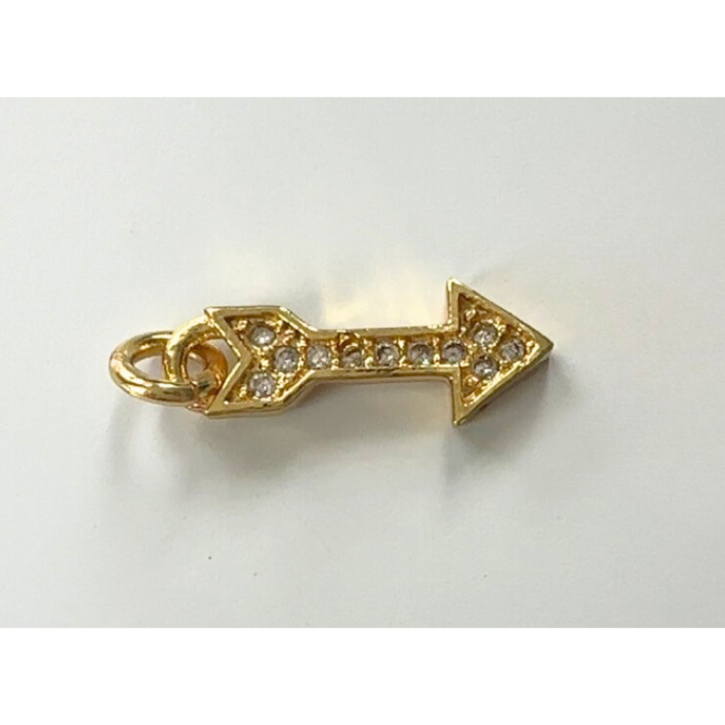 Gold Rhinestone Arrow Charm