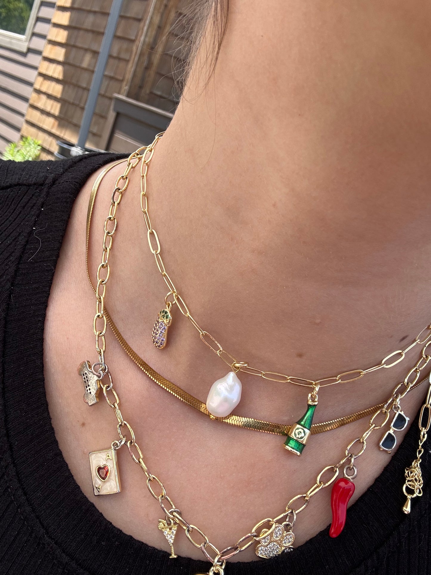 Gold Dainty Paperclip Necklace