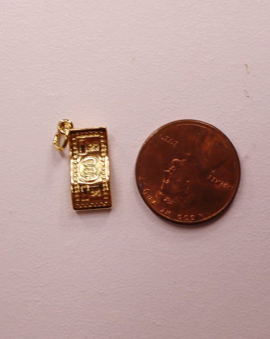 Gold 100 Dollar Bill Charm