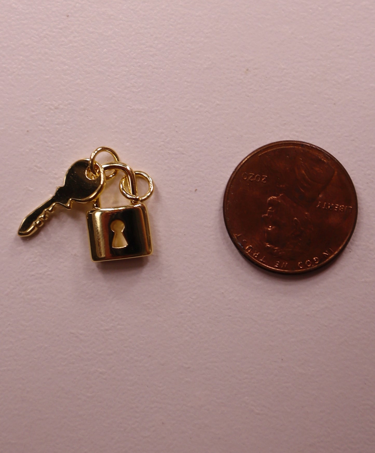 Gold Lock & Key Charm
