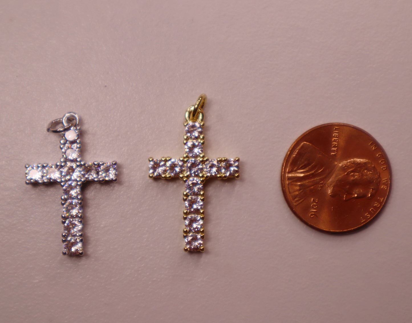 Large Rhinestone Cross Charm