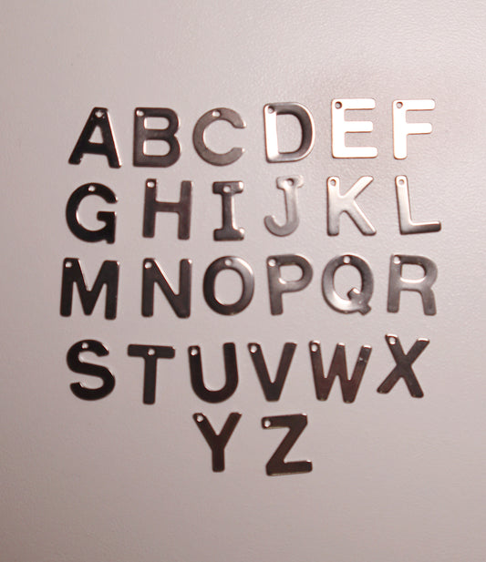 Silver Flat Letter Charm