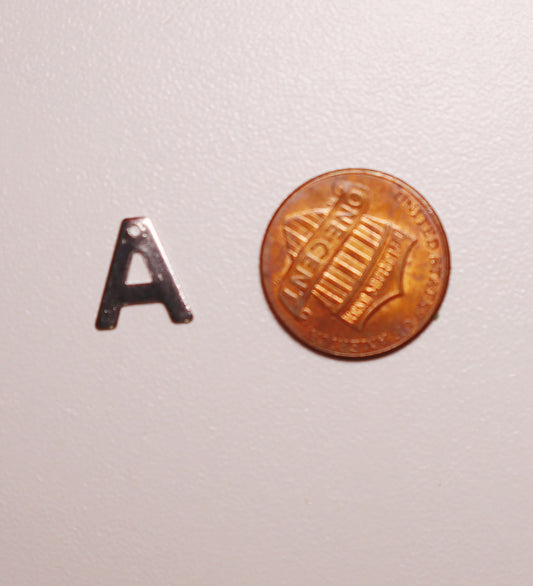 Silver Flat Letter Charm