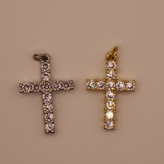 Large Rhinestone Cross Charm