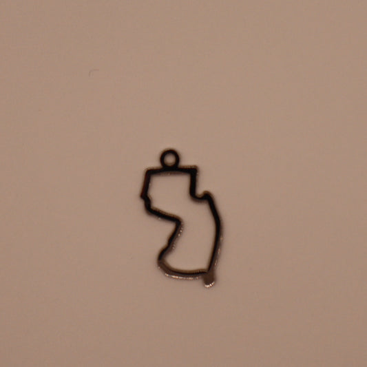Silver New Jersey State Charm