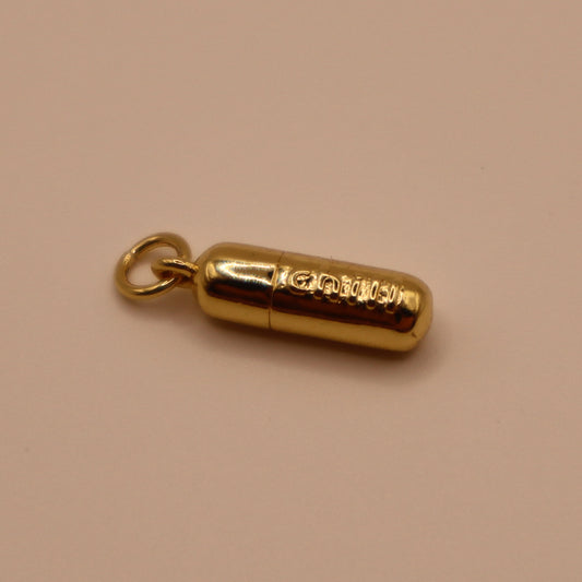 Gold Chill Pill Charm