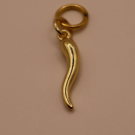 Gold Italian Horn Charm