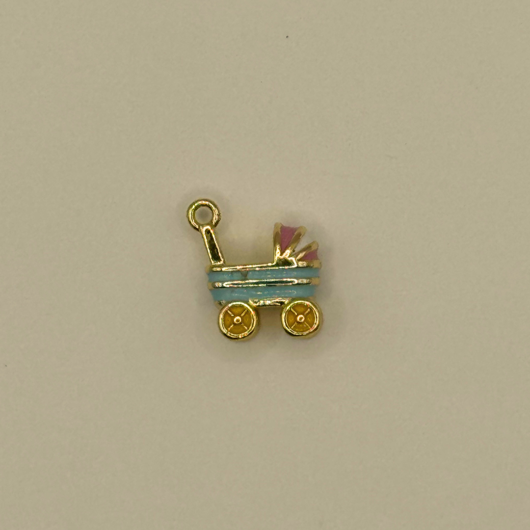 Gold Baby Carriage Charm