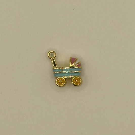 Gold Baby Carriage Charm