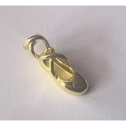 Gold Ballet Shoe Charm