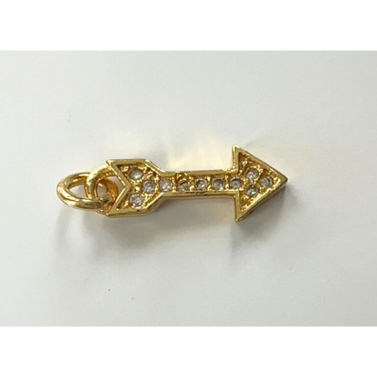 Gold Rhinestone Arrow Charm