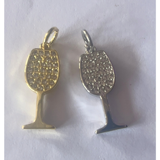 Rhinestone Wine Glass Charm