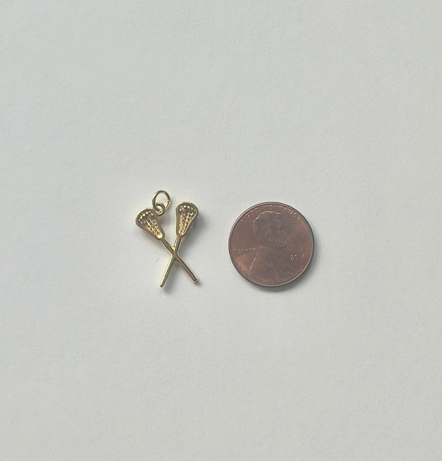 Gold Lacrosse Sticks Charm