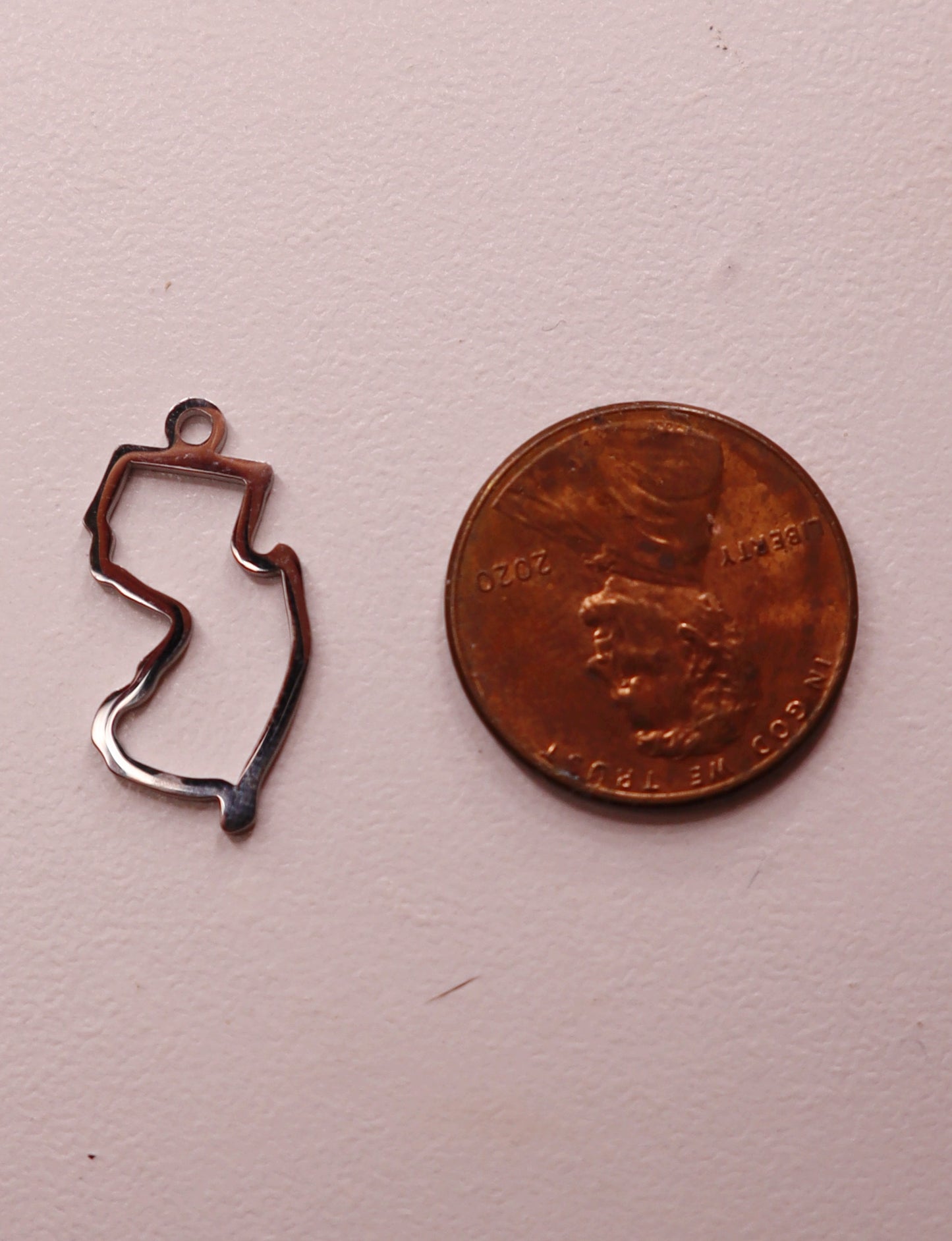 Silver New Jersey State Charm