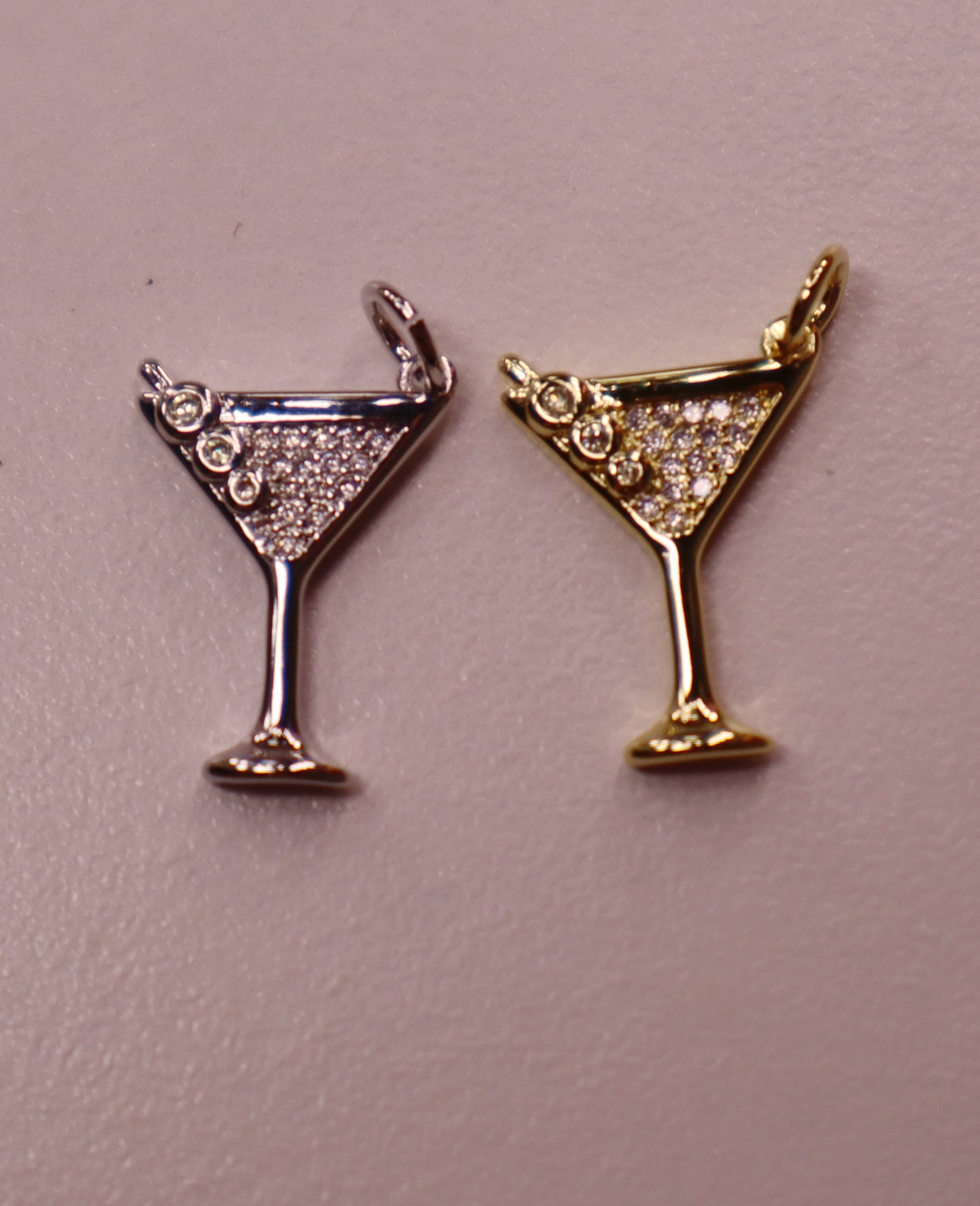 Rhinestone Martini Charm