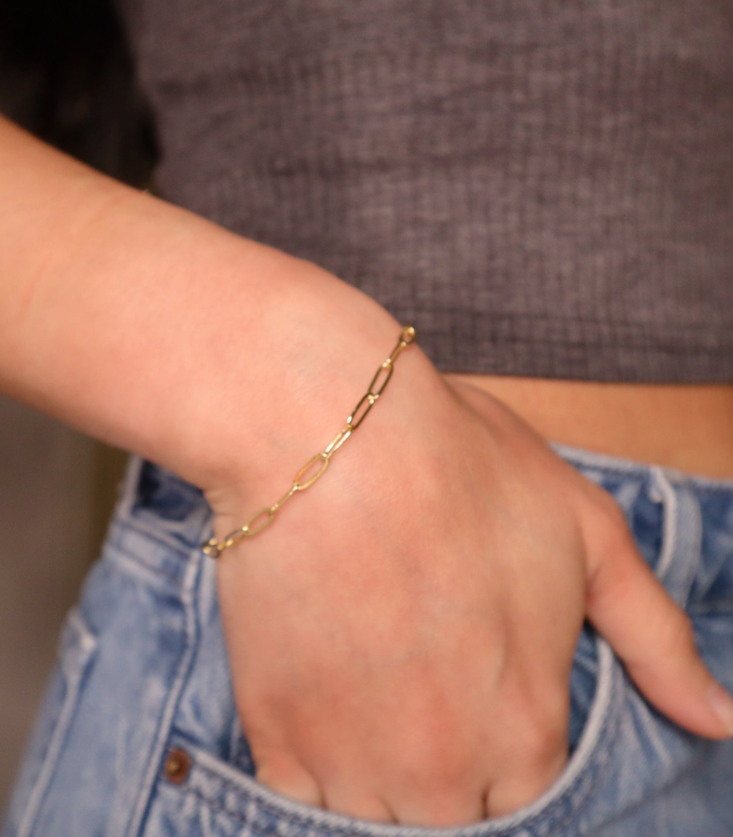 Gold Paperclip Bracelet