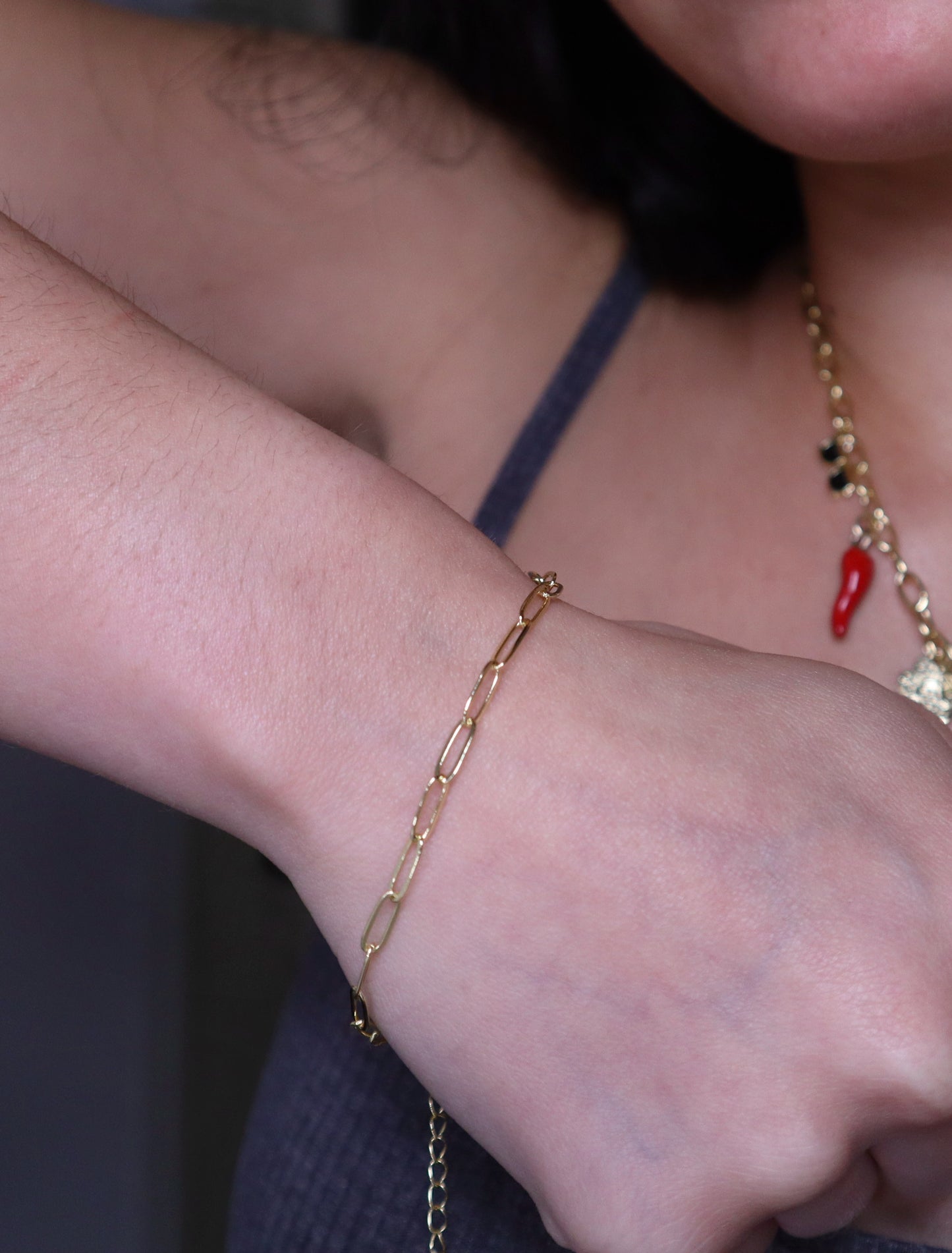 Gold Paperclip Bracelet