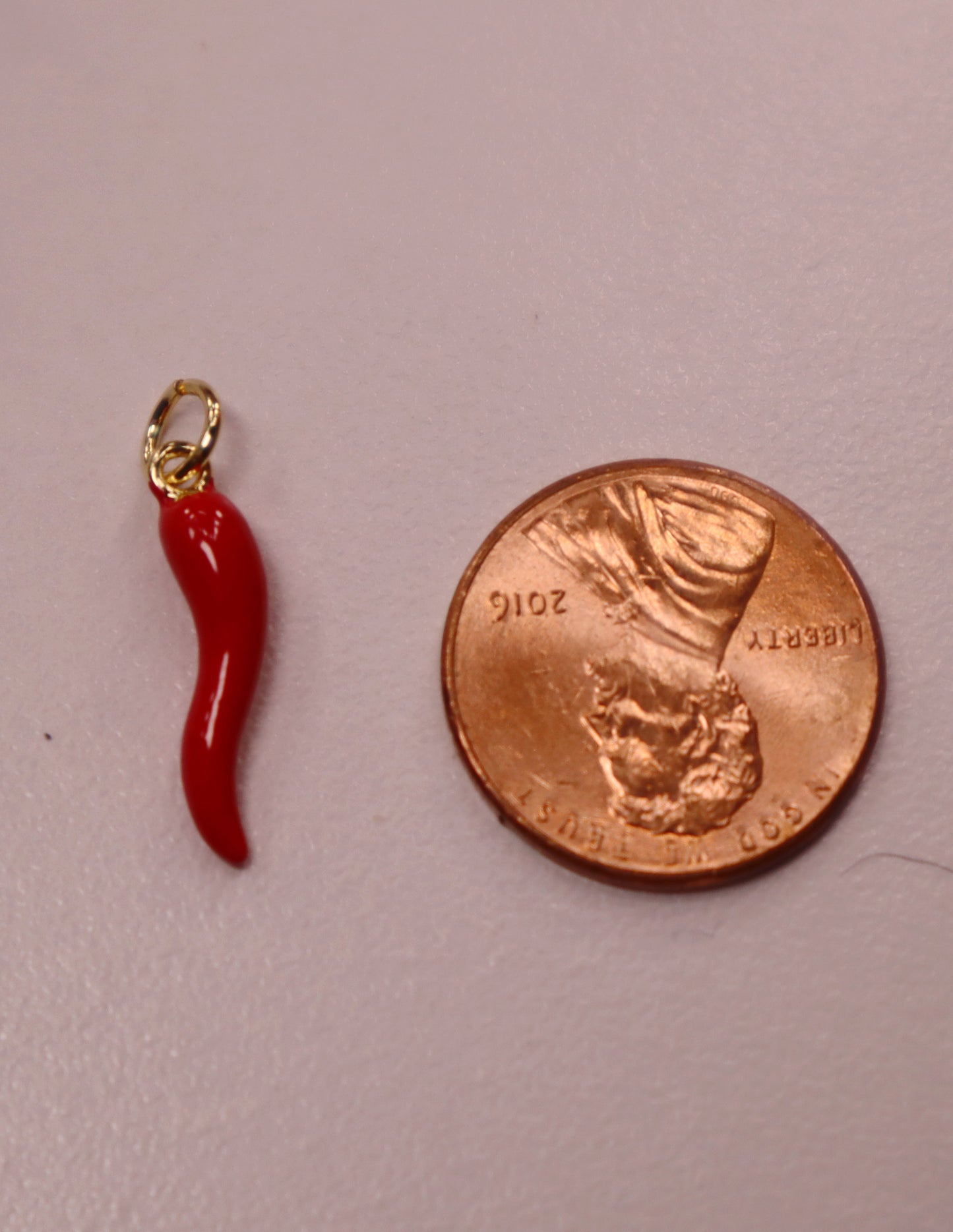 Gold Red Chili Charm
