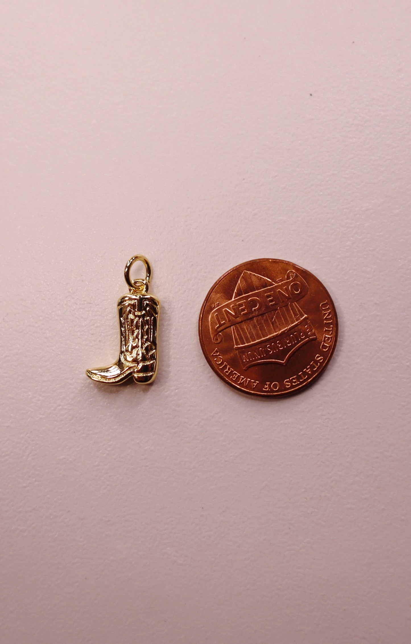 Gold Cowgirl Boot Charm