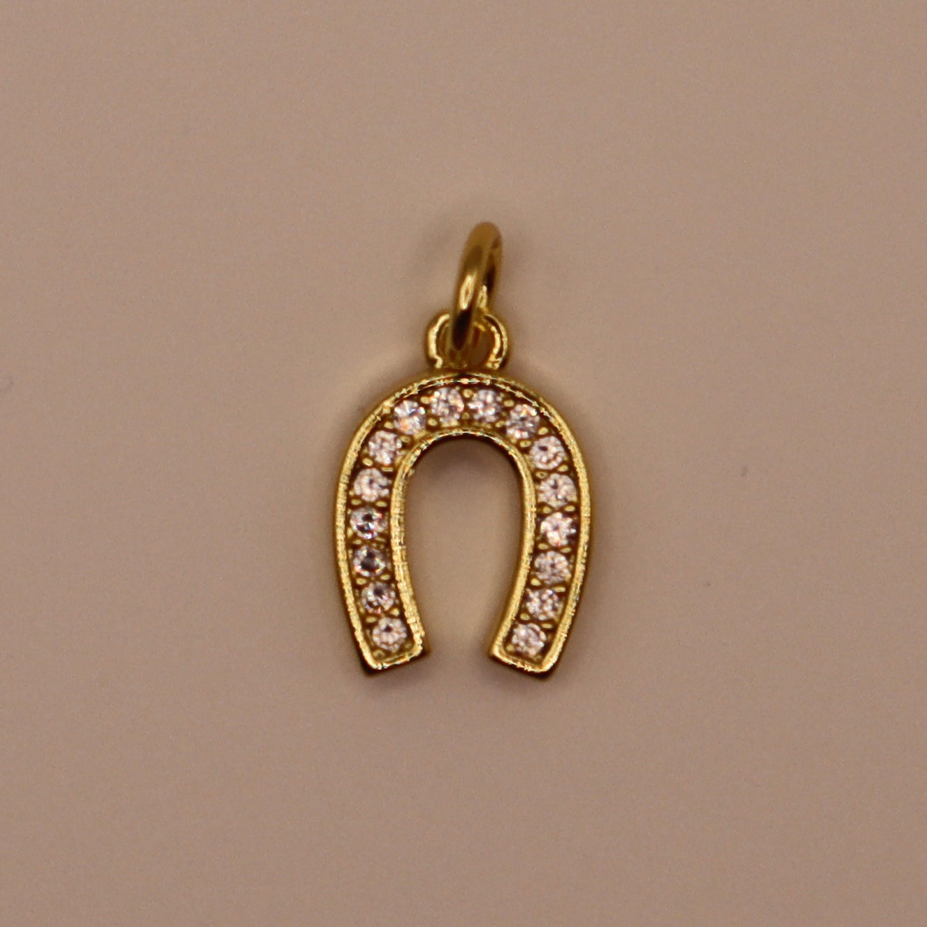 Gold Rhinestone Horseshoe Charm