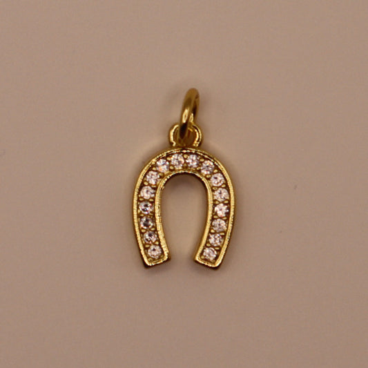 Gold Rhinestone Horseshoe Charm