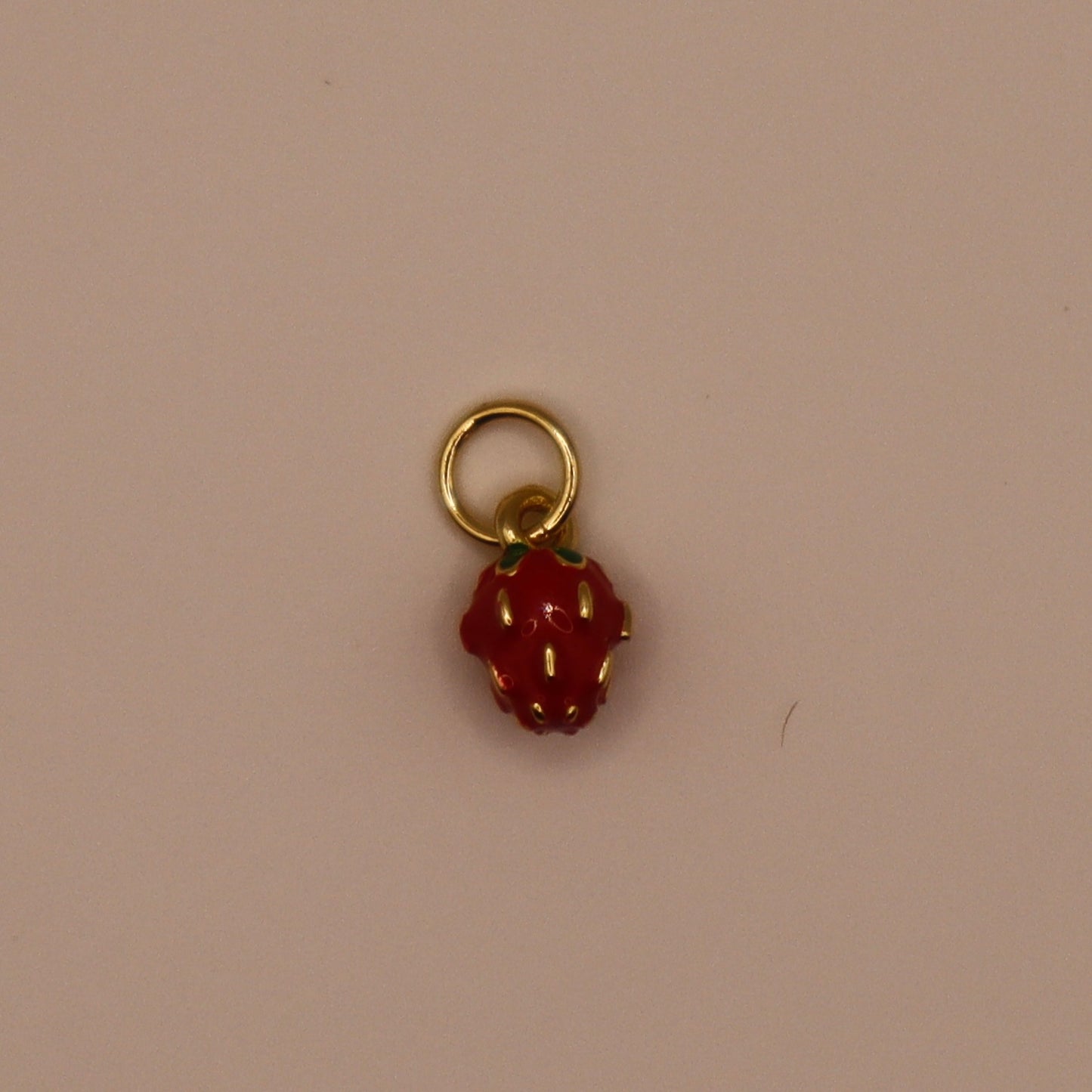 Gold Strawberry Charm