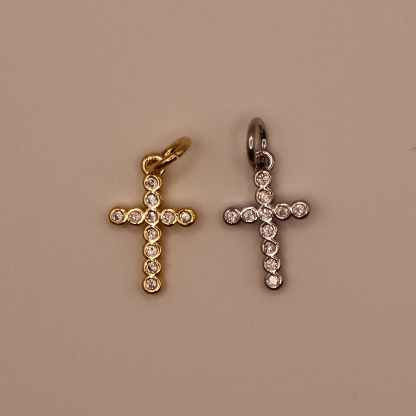 Mini Rhinestone Cross Charm