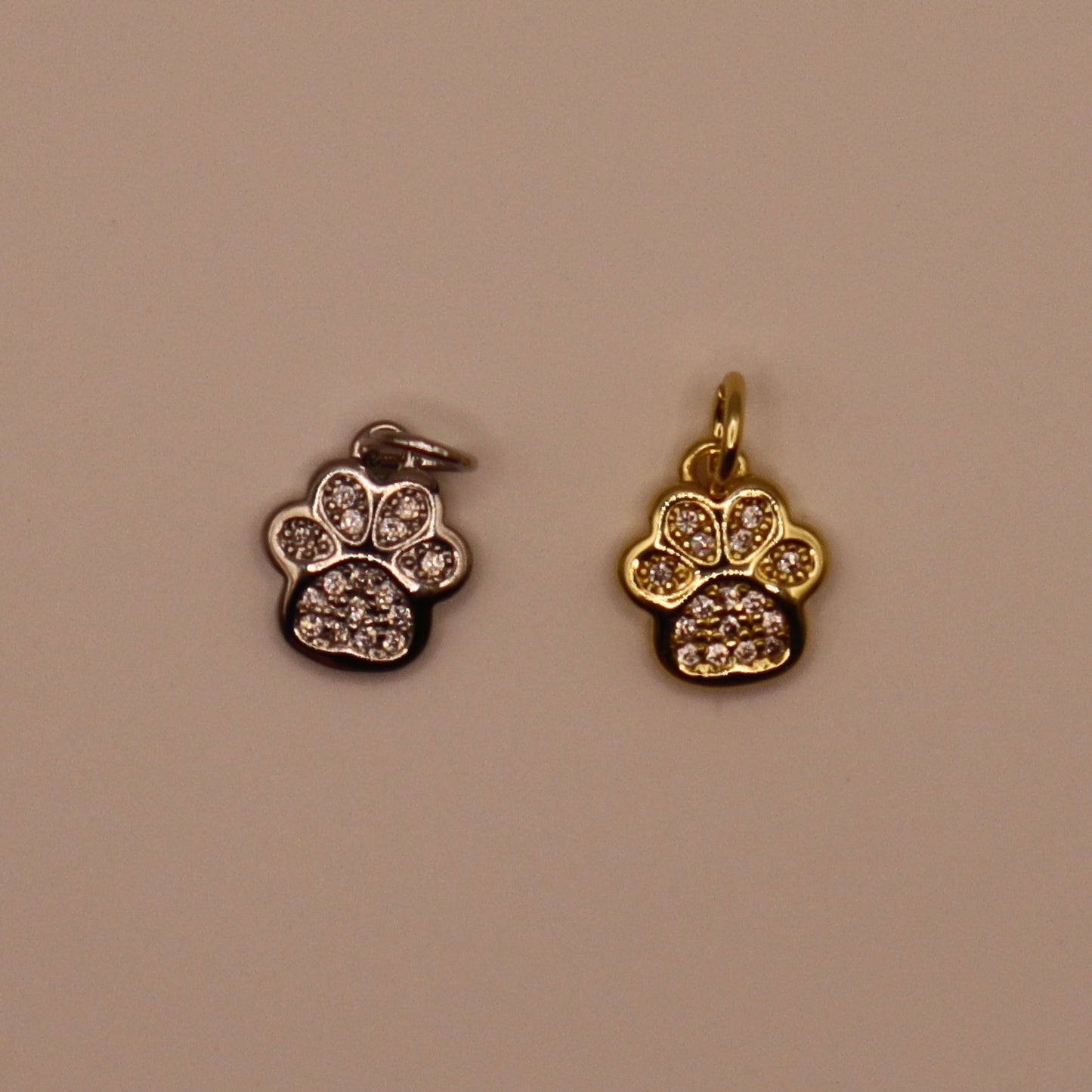Rhinestone Paw Print Charm
