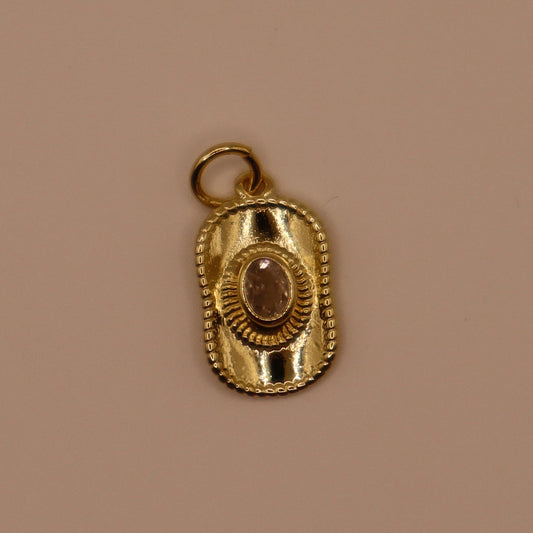 Gold Rhinestone Cowgirl Hat Charm