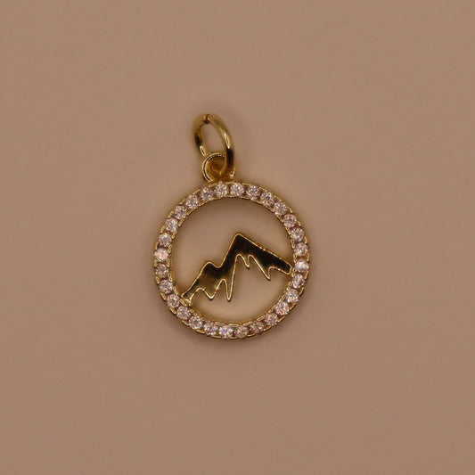 Gold Rhinestone Mountain Charm