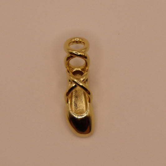Gold Ballet Shoe Charm