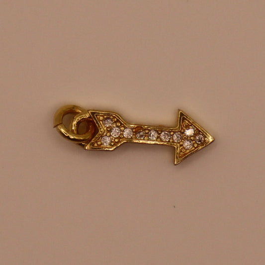 Gold Rhinestone Arrow Charm