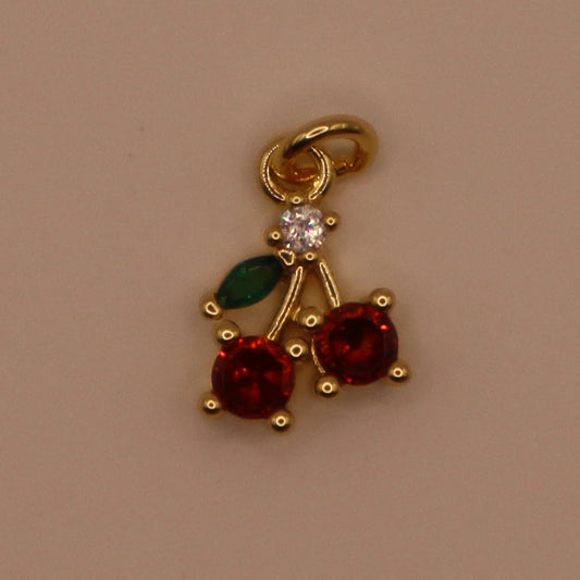 Gold Cherries Charm