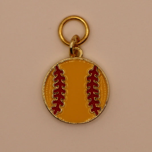 Gold Softball Charm