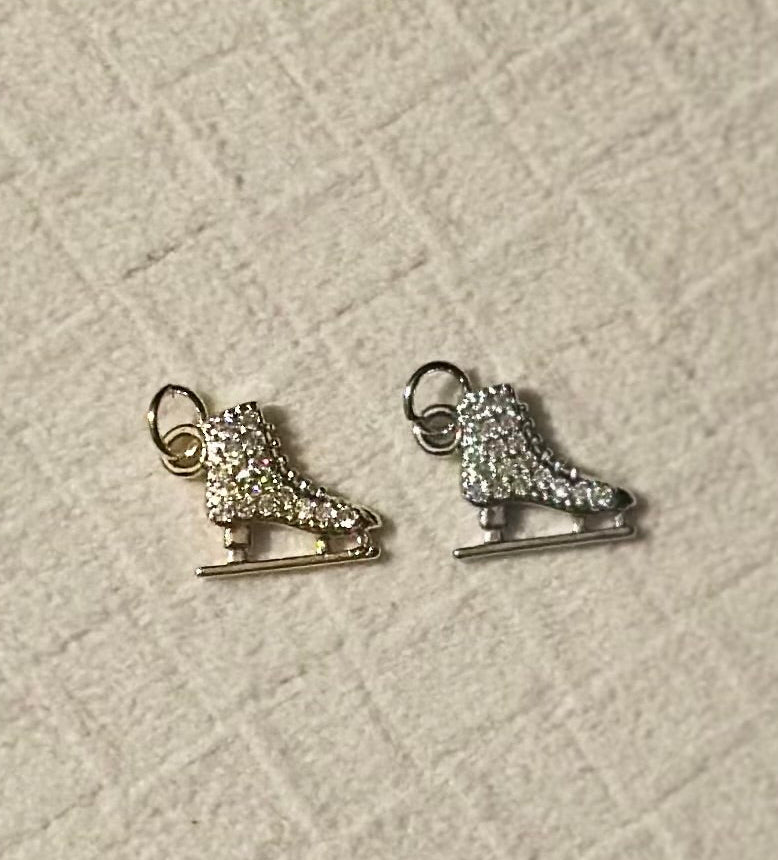 Rhinestone Ice Skate Charm
