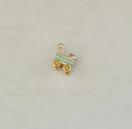 Gold Baby Carriage Charm
