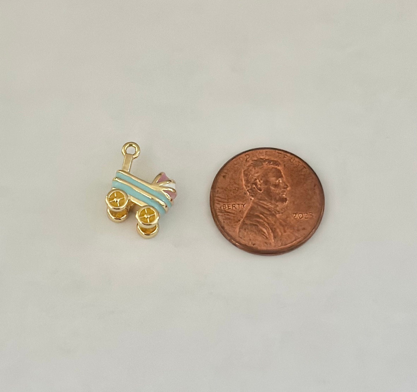 Gold Baby Carriage Charm