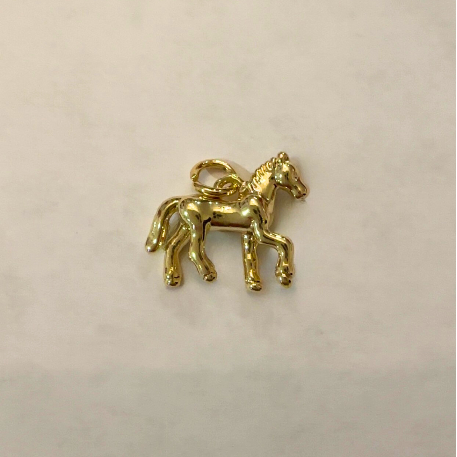 gold horse charm tarnish free
