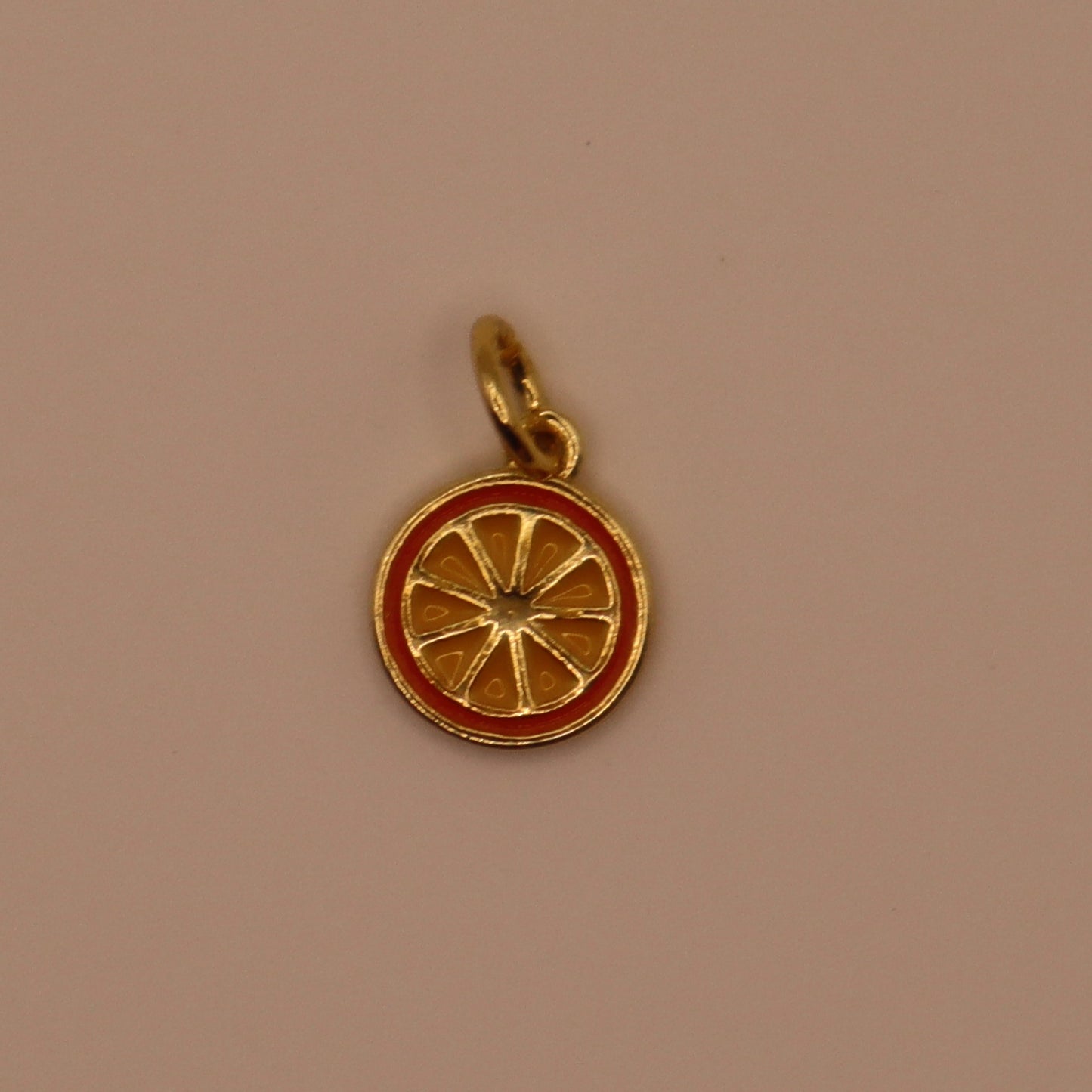 gold orange fruit charm