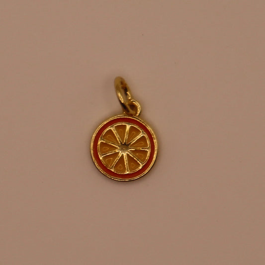 gold orange fruit charm