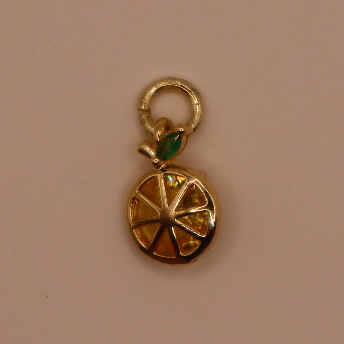 gold rhinestone lemon charm