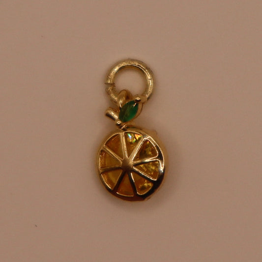gold rhinestone lemon charm