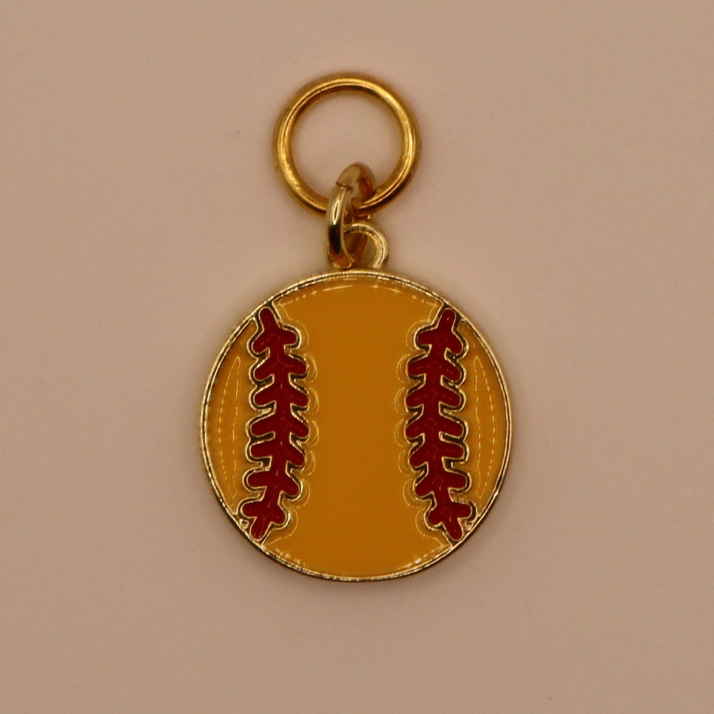 gold softball charm