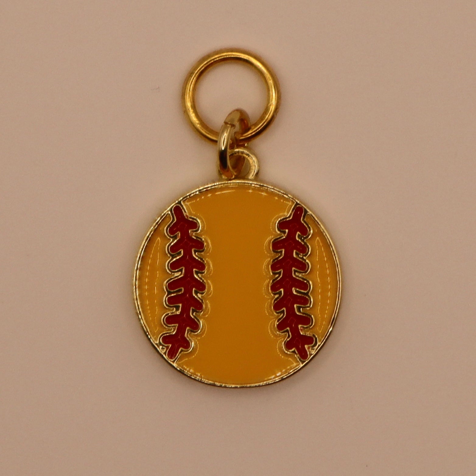 gold softball charm
