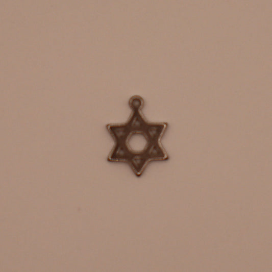 Star of David charm on a beige background
